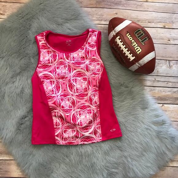 Champion C9 Womens Tank Top Size Medium Pink White Graphic Running Activewear - Picture 7 of 7